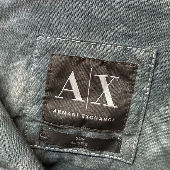 Armani Exchange A/X Shirt Tie Dye Size XL Cotton Dress Button Down Long Sleeve - Picture 3 of 8